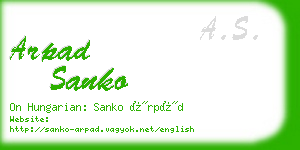 arpad sanko business card